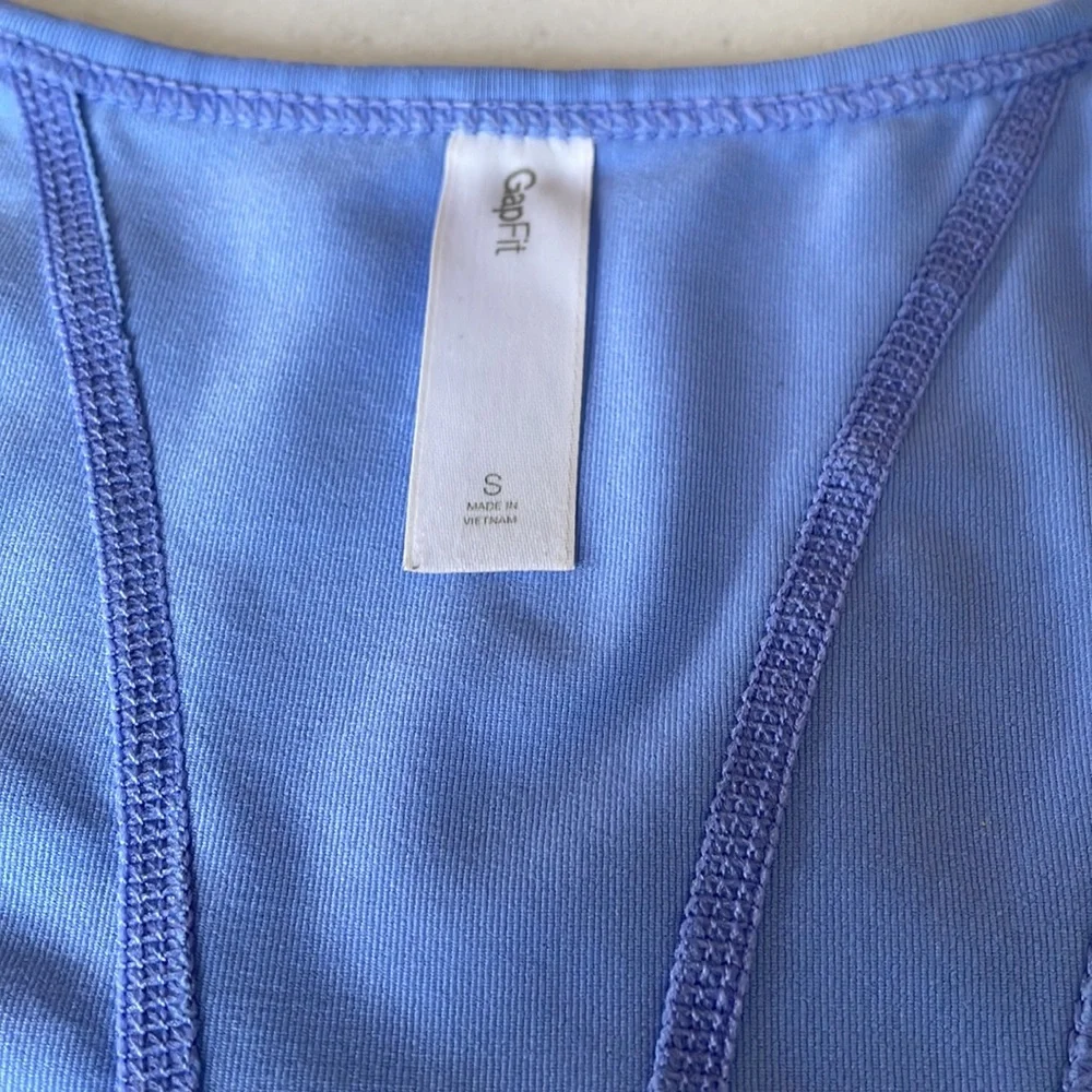 GapFit Cornflower Blue Razorback Workout Tank - Picture 3 of 10